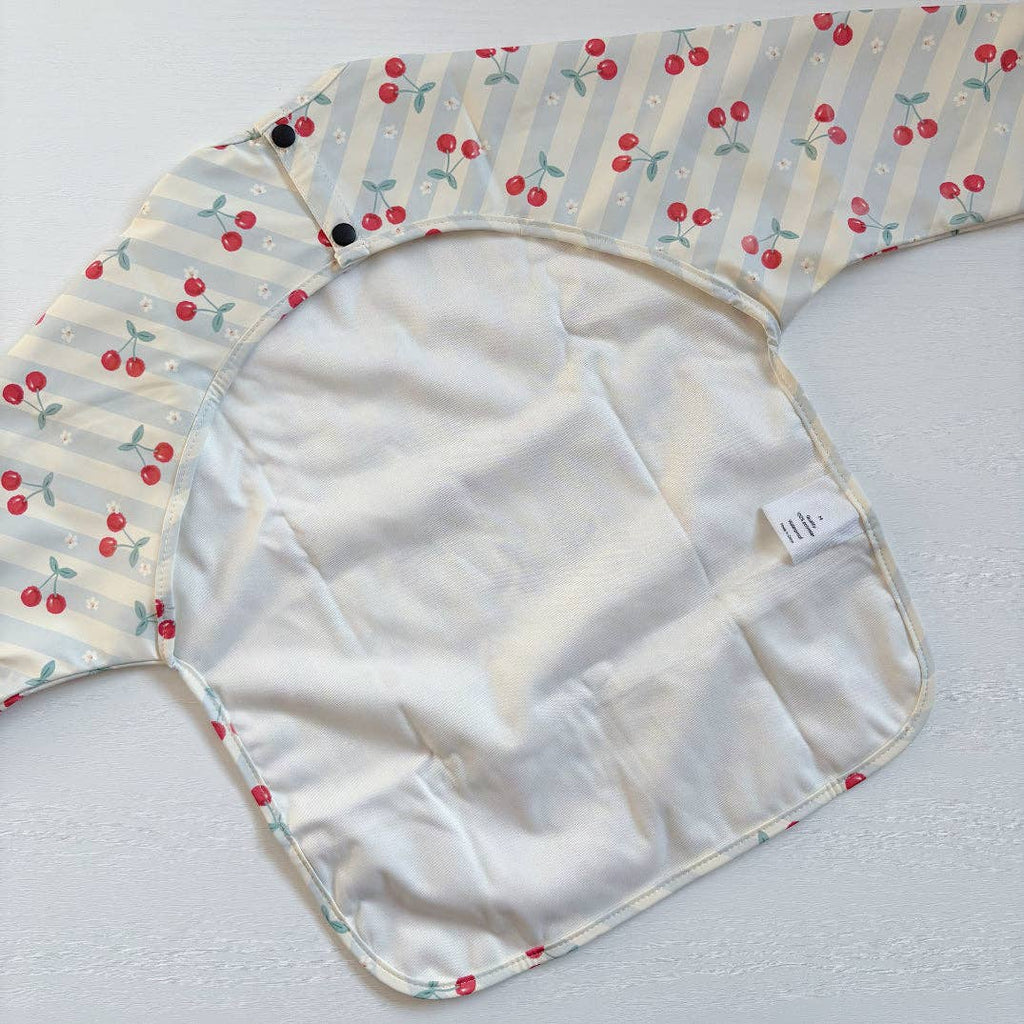 Long-Sleeved Baby/Toddler Bib - Cherry Stripe