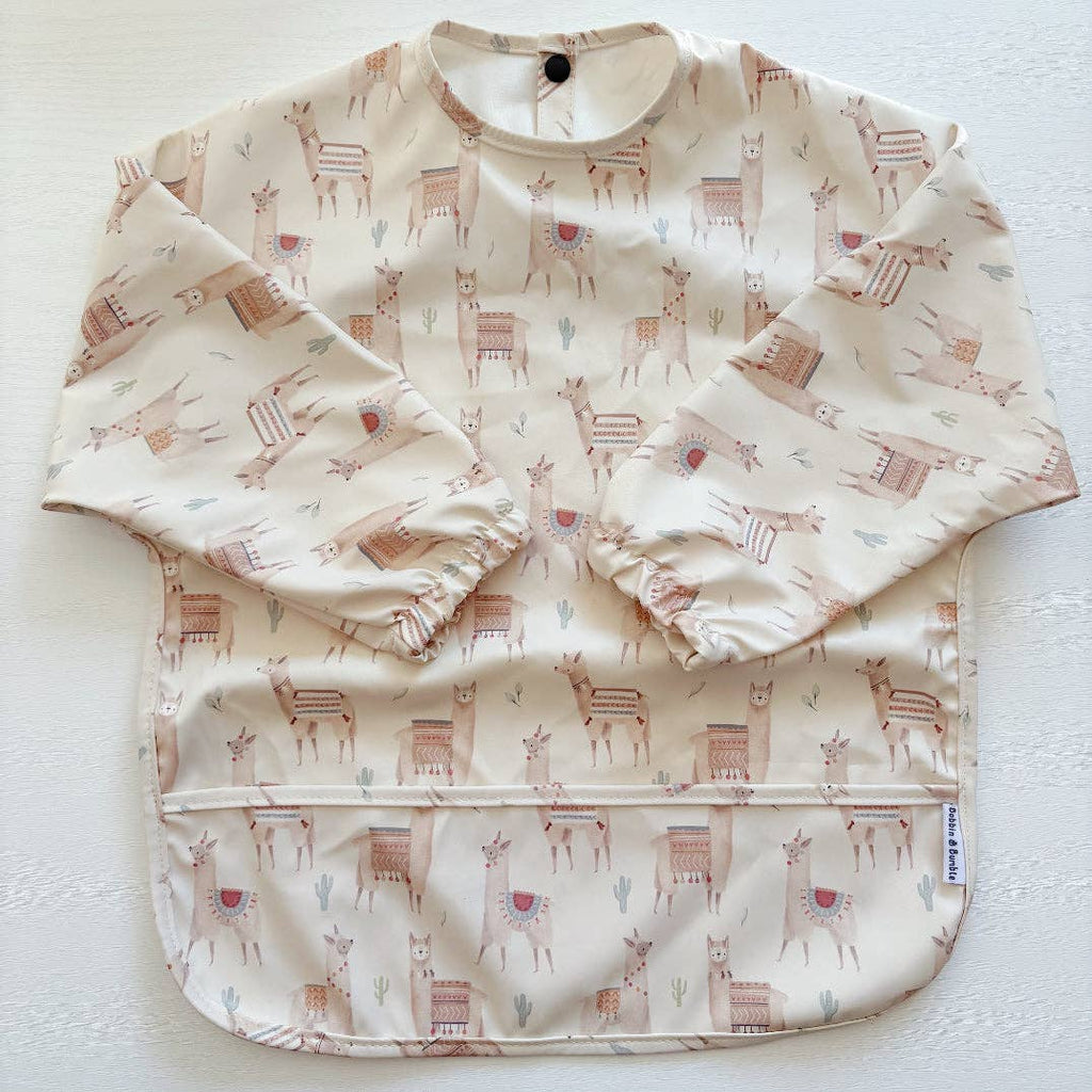 Long-Sleeved Baby/Toddler Bib - Alpacas