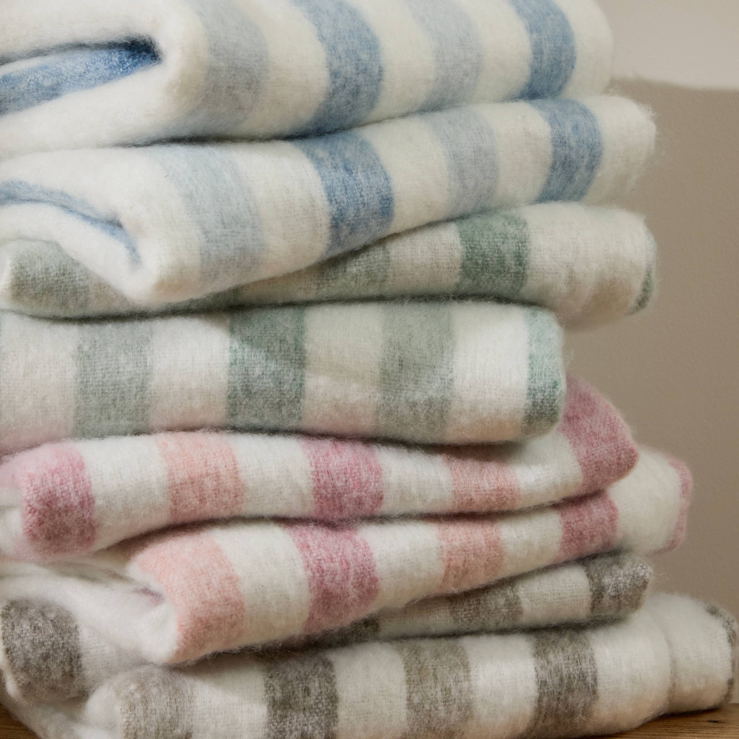 Beechwood Woven Stripe Throw Moorland Green