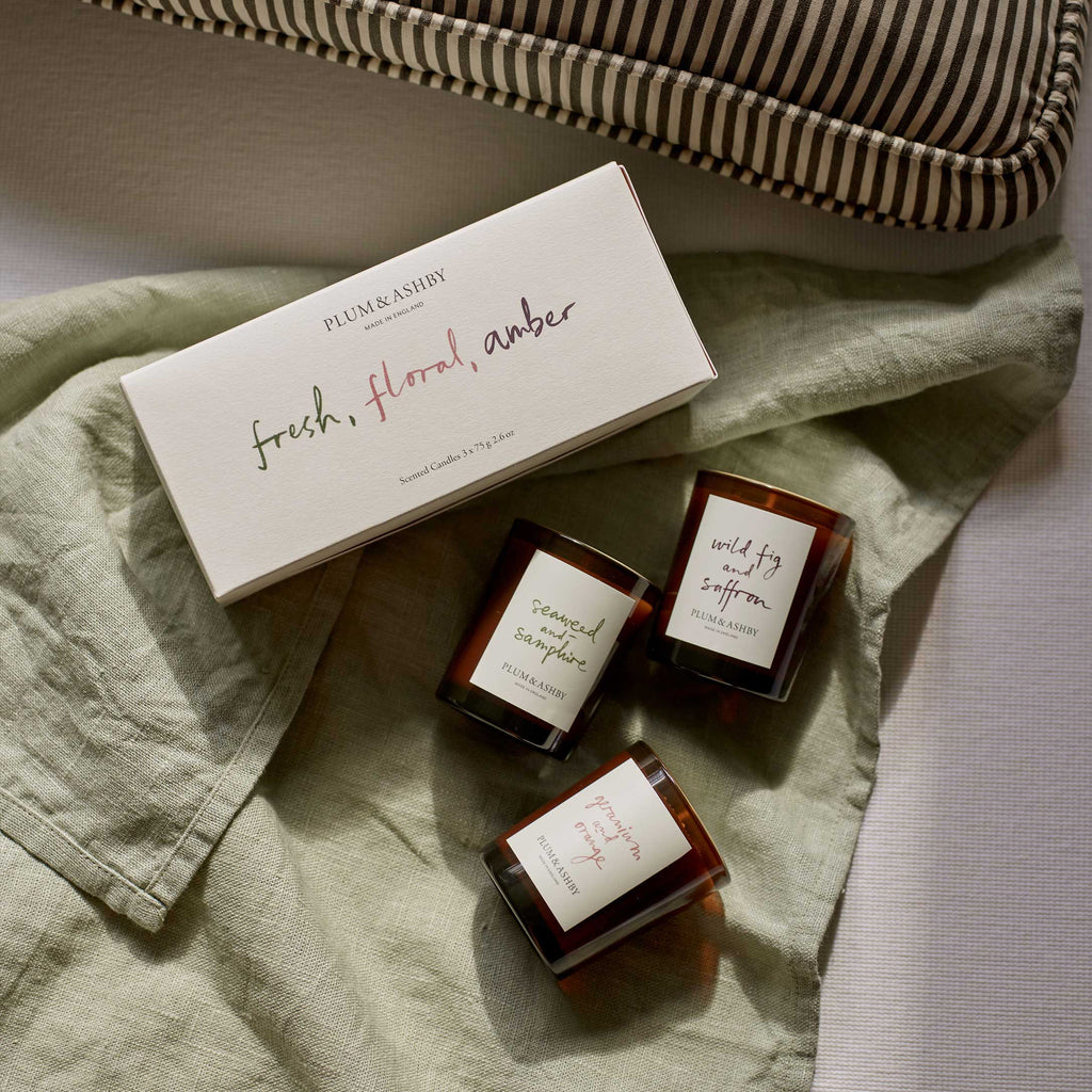 Fresh, Floral, Amber Votive Gift Set