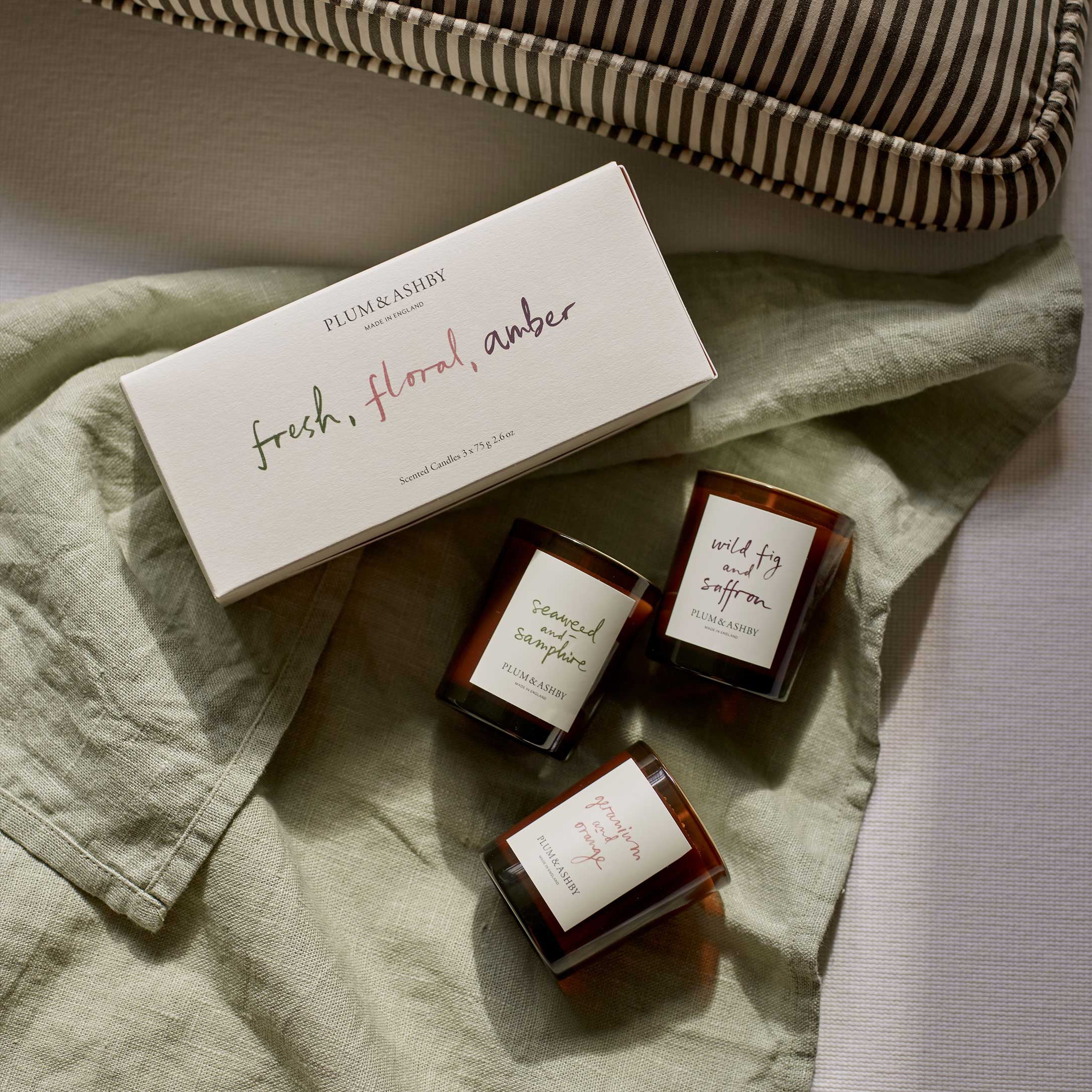 Fresh, Floral, Amber Votive Gift Set