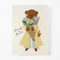 Flower Bouquet Bear Greeting Card