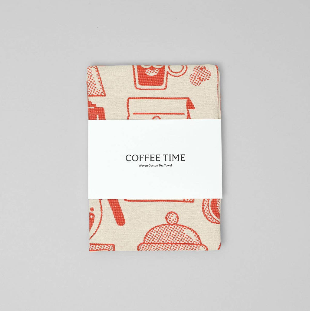 Coffee Time Woven Tea Towel