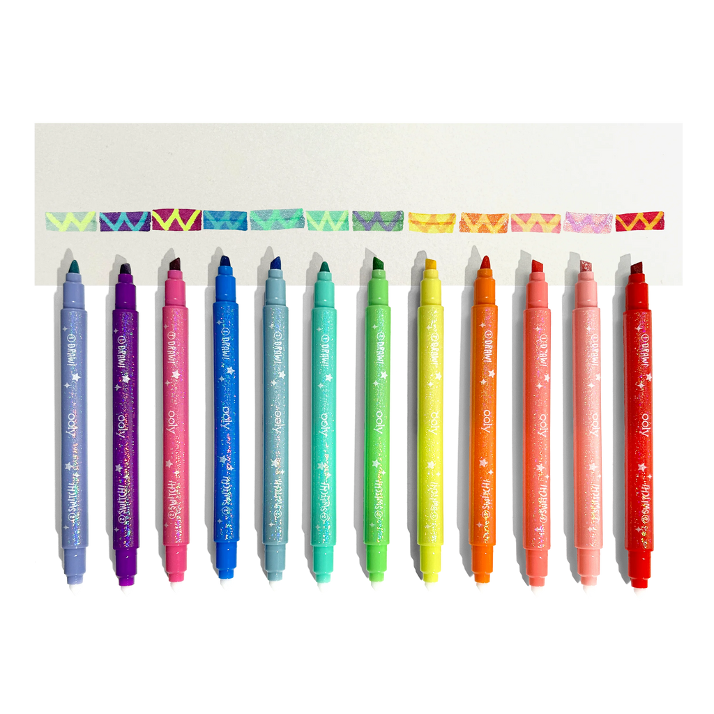 Ooly Switch-Eroo Sparkle Glittery Colour-Changing Markers