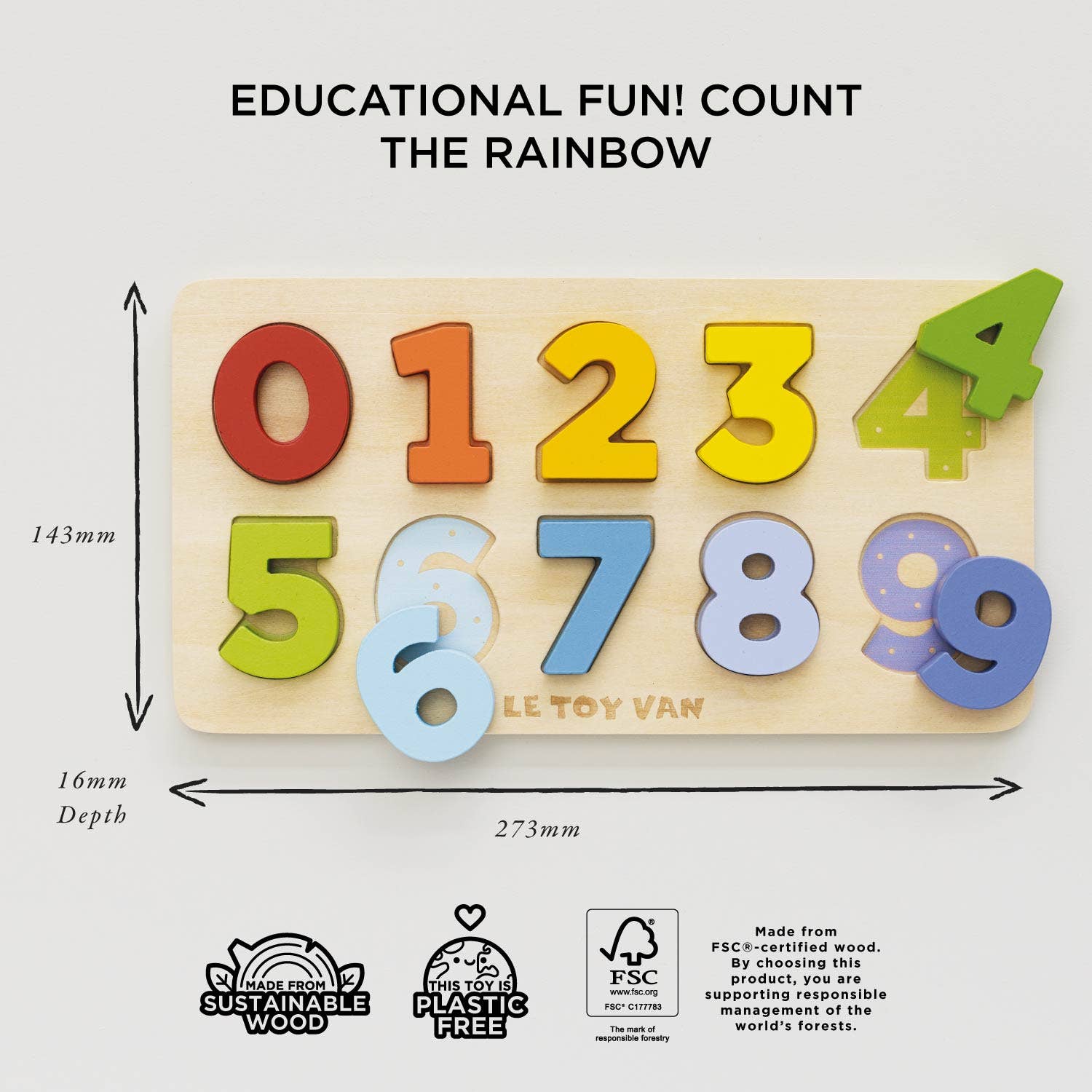Le Toy Van - Counting Wooden Numbers Shape Sorter