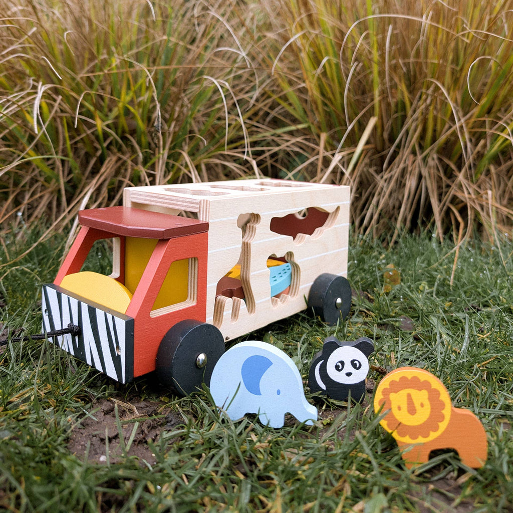 Wooden Shape Sorting Safari Truck