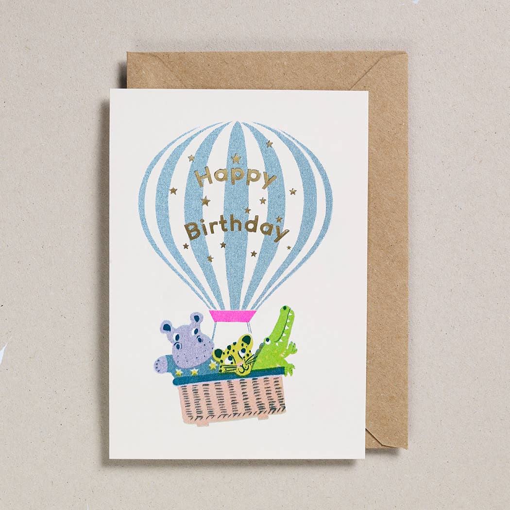 'Confetti Pets Card Hot Air Balloon