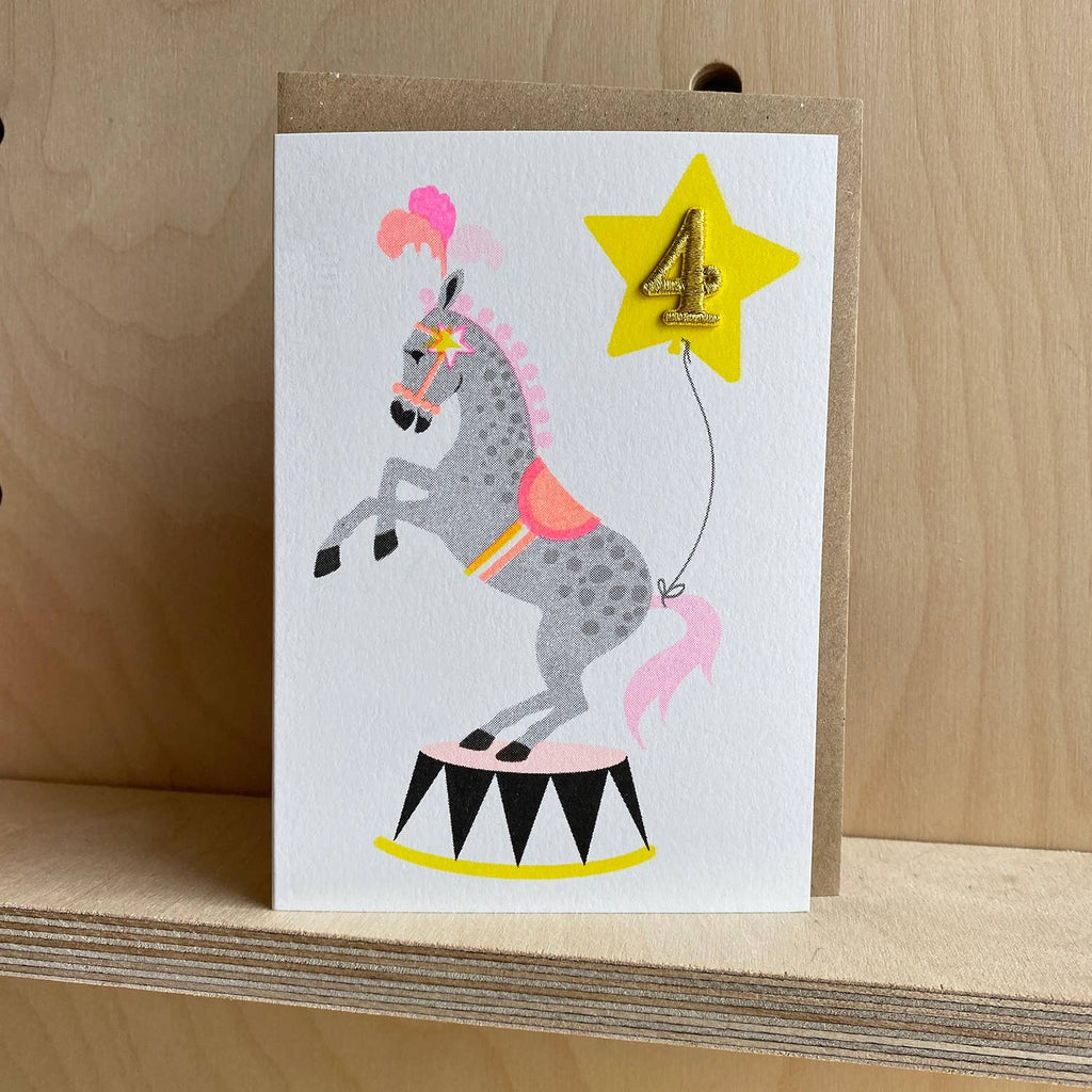 'Circus Horse' Birthday Card - Age 4