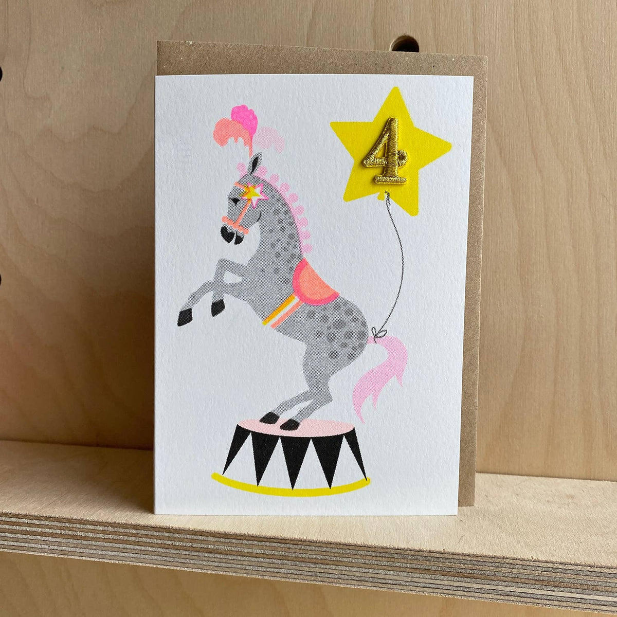 'Circus Horse' Birthday Card - Age 4