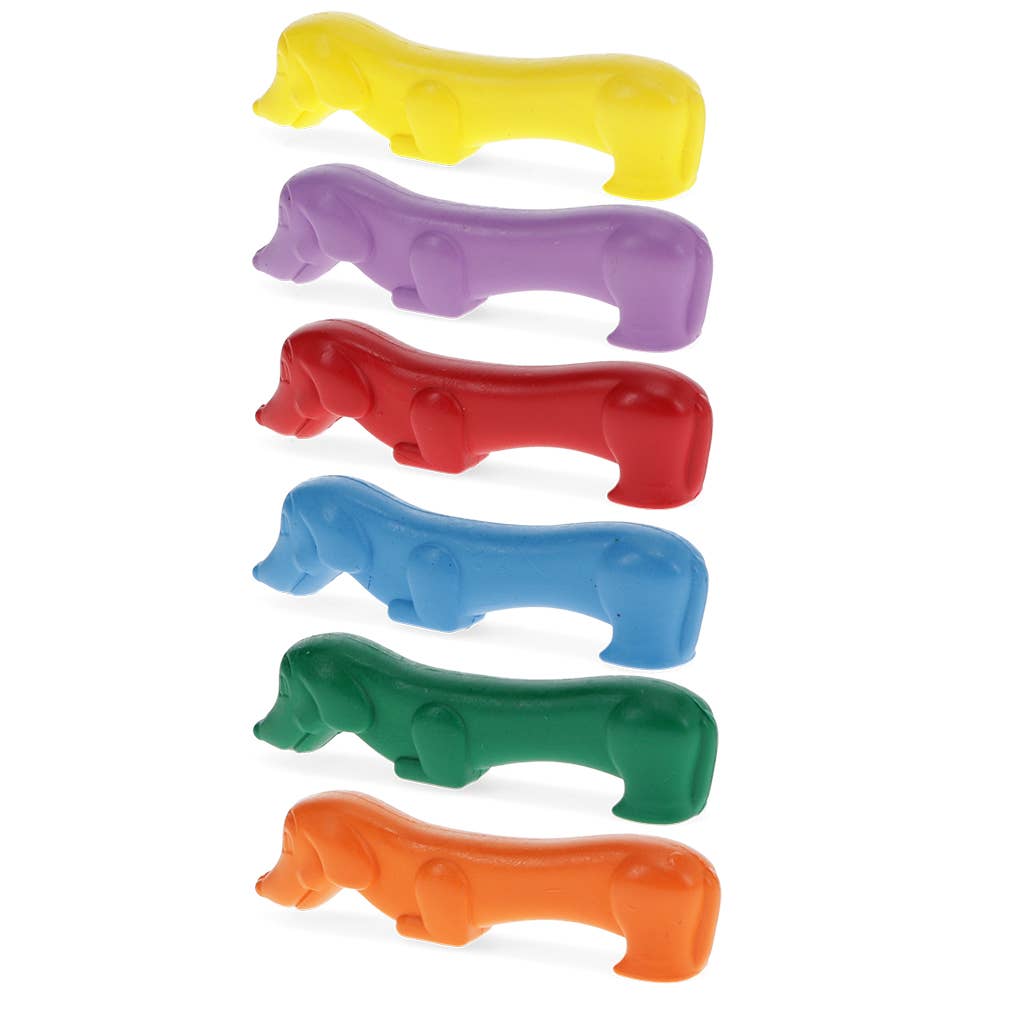 Dog shaped crayons (set of 6) - Sunny Sausage Dog