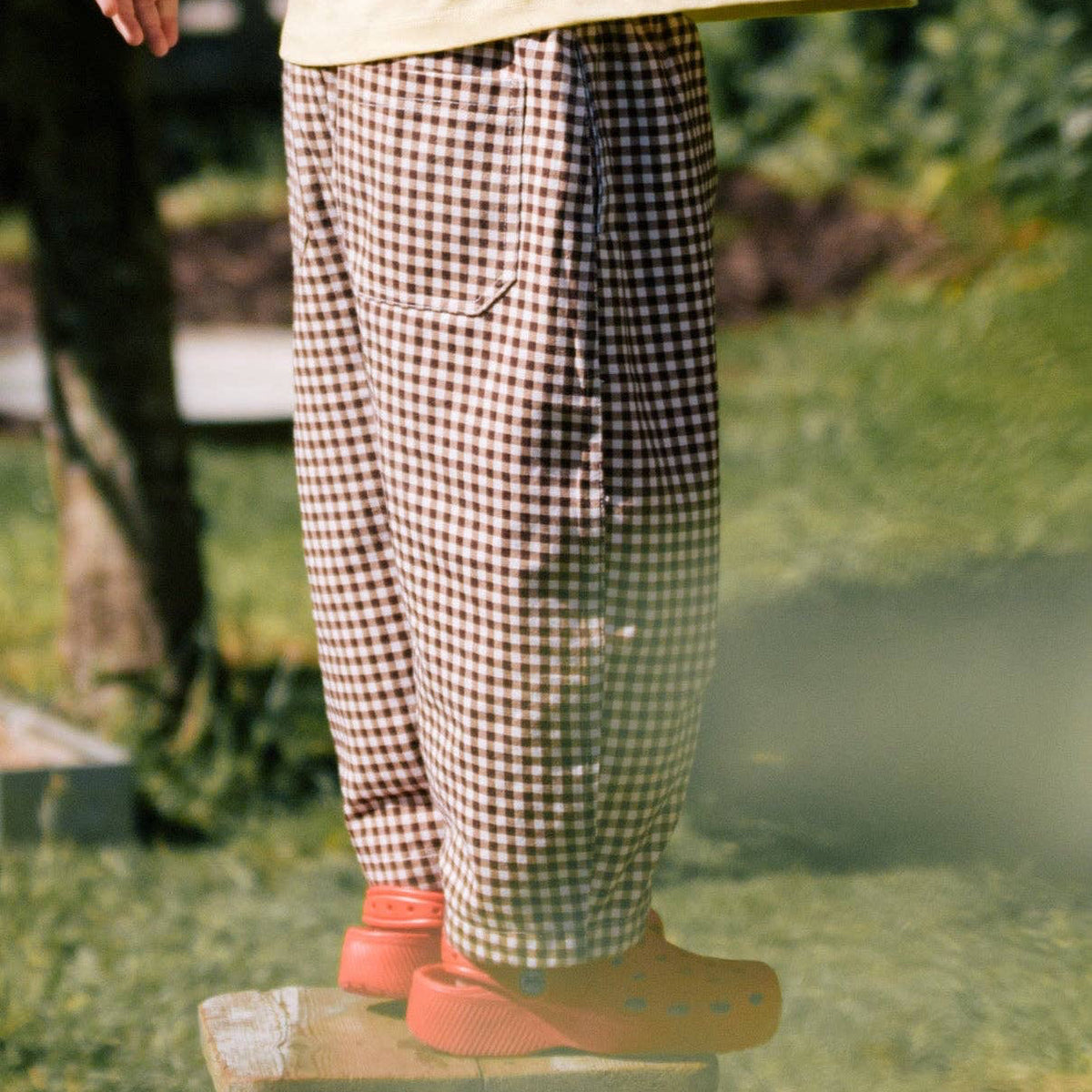 Wildgreen - 'Gingham' Barrel Trousers