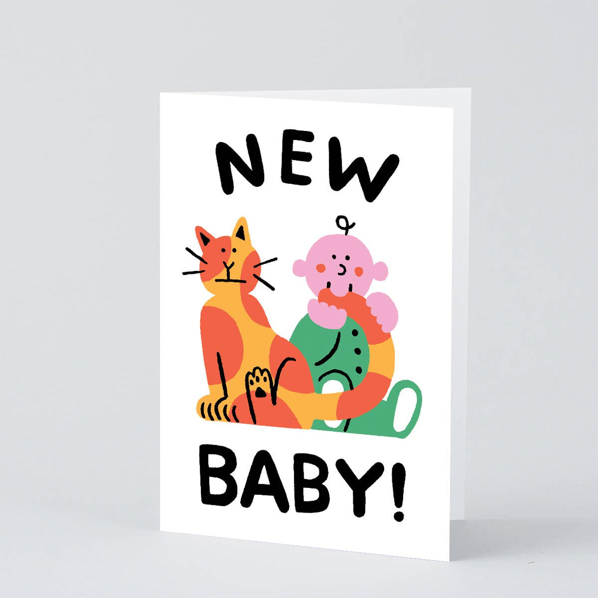 ‘Baby and Cat’ Greetings Card