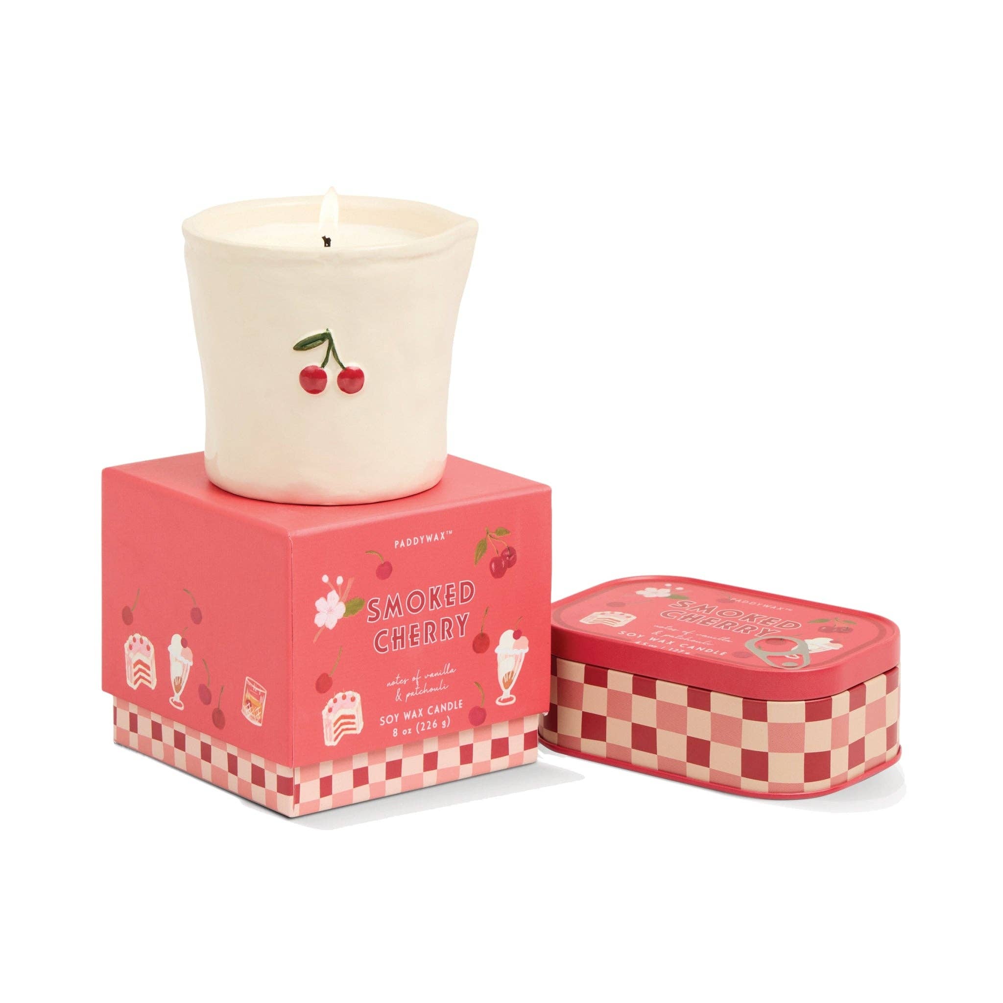 Paddywax Bistro Cherry Ceramic Candle - Smoked Cherry