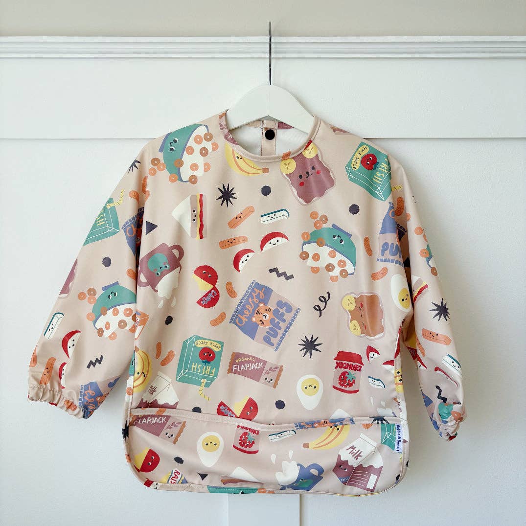 Long-Sleeved Baby/Toddler Bib - Snack Time