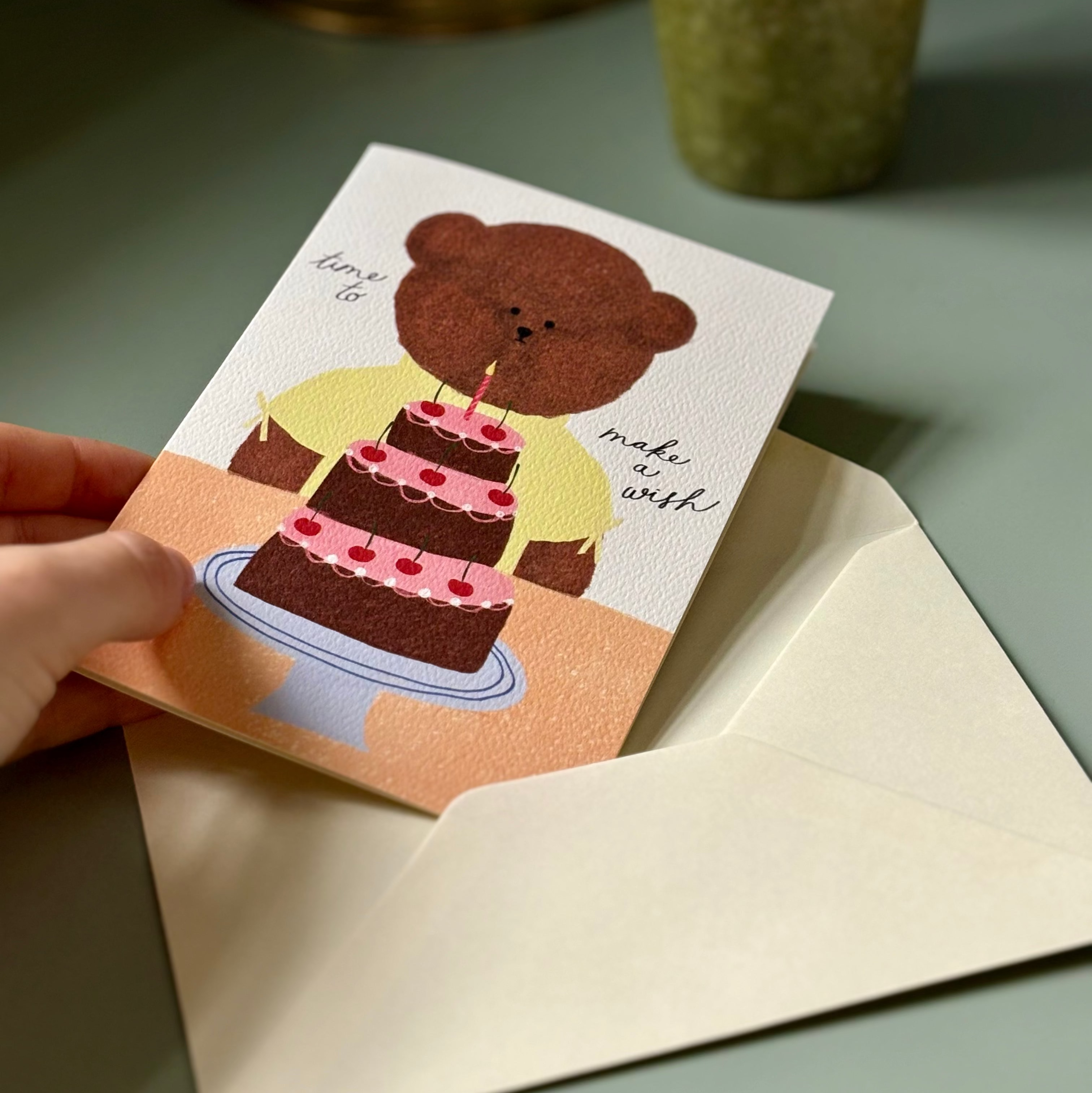 Birthday Cake Bear Greeting Card