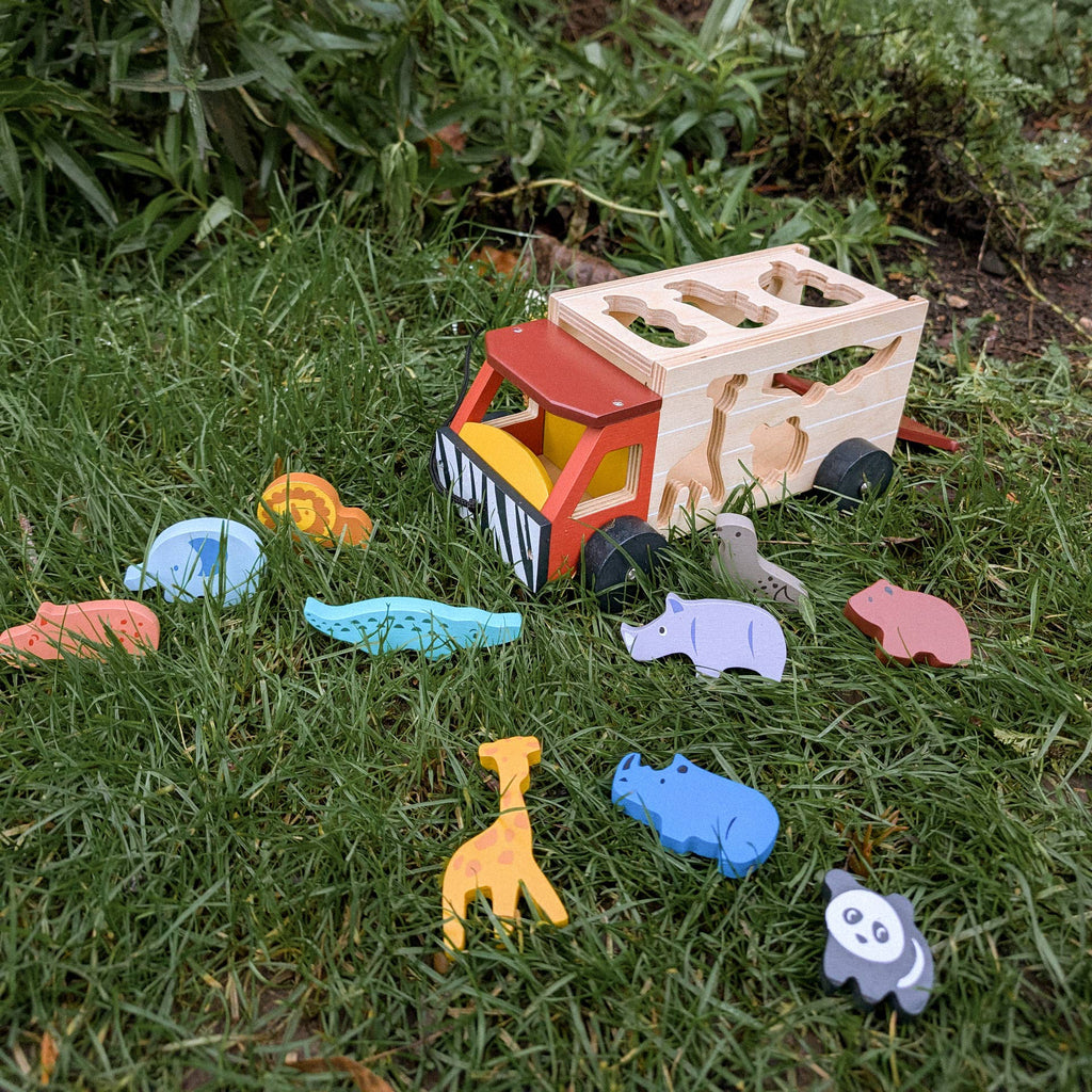 Wooden Shape Sorting Safari Truck