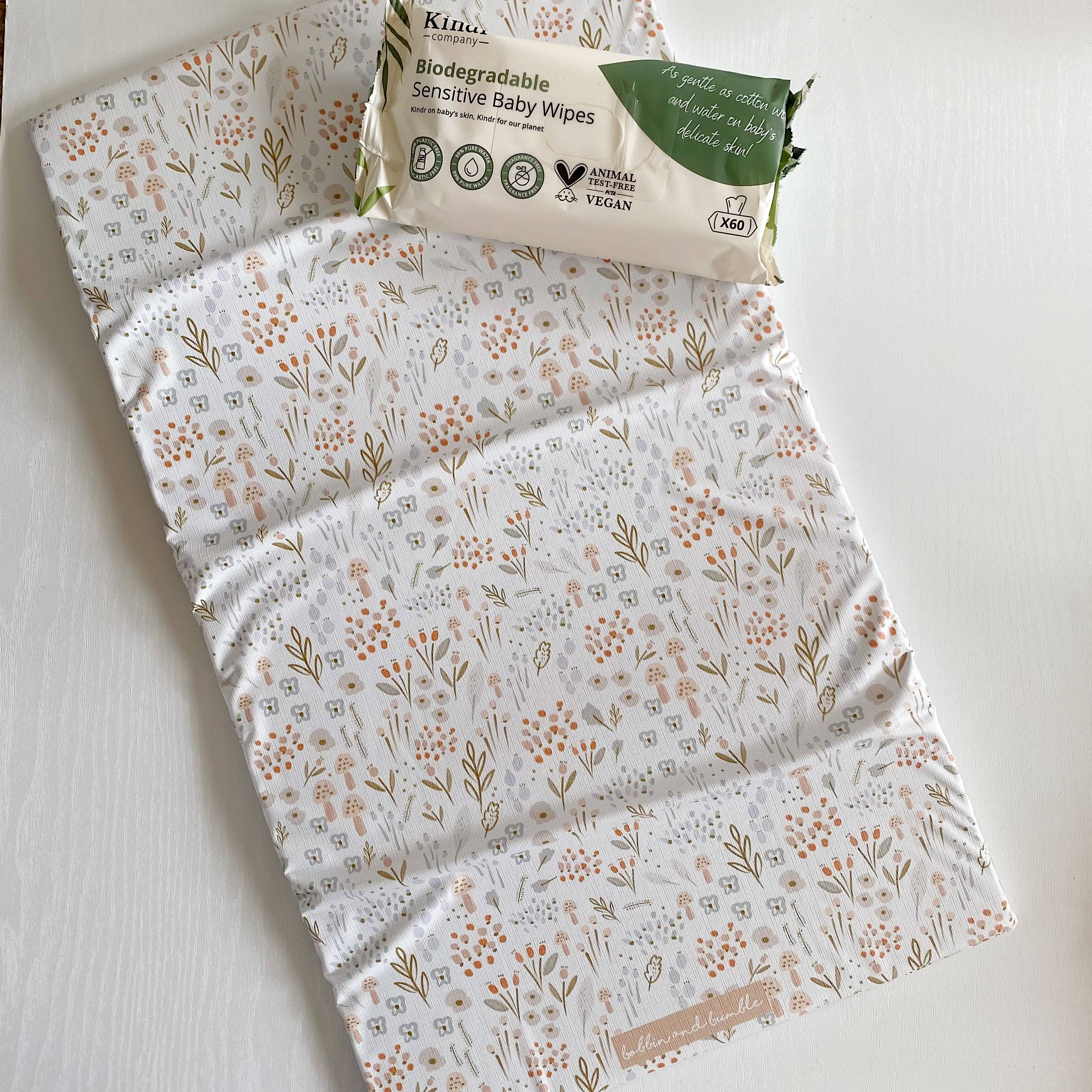 Travel Baby Changing Mat -  Woodland Floral Print