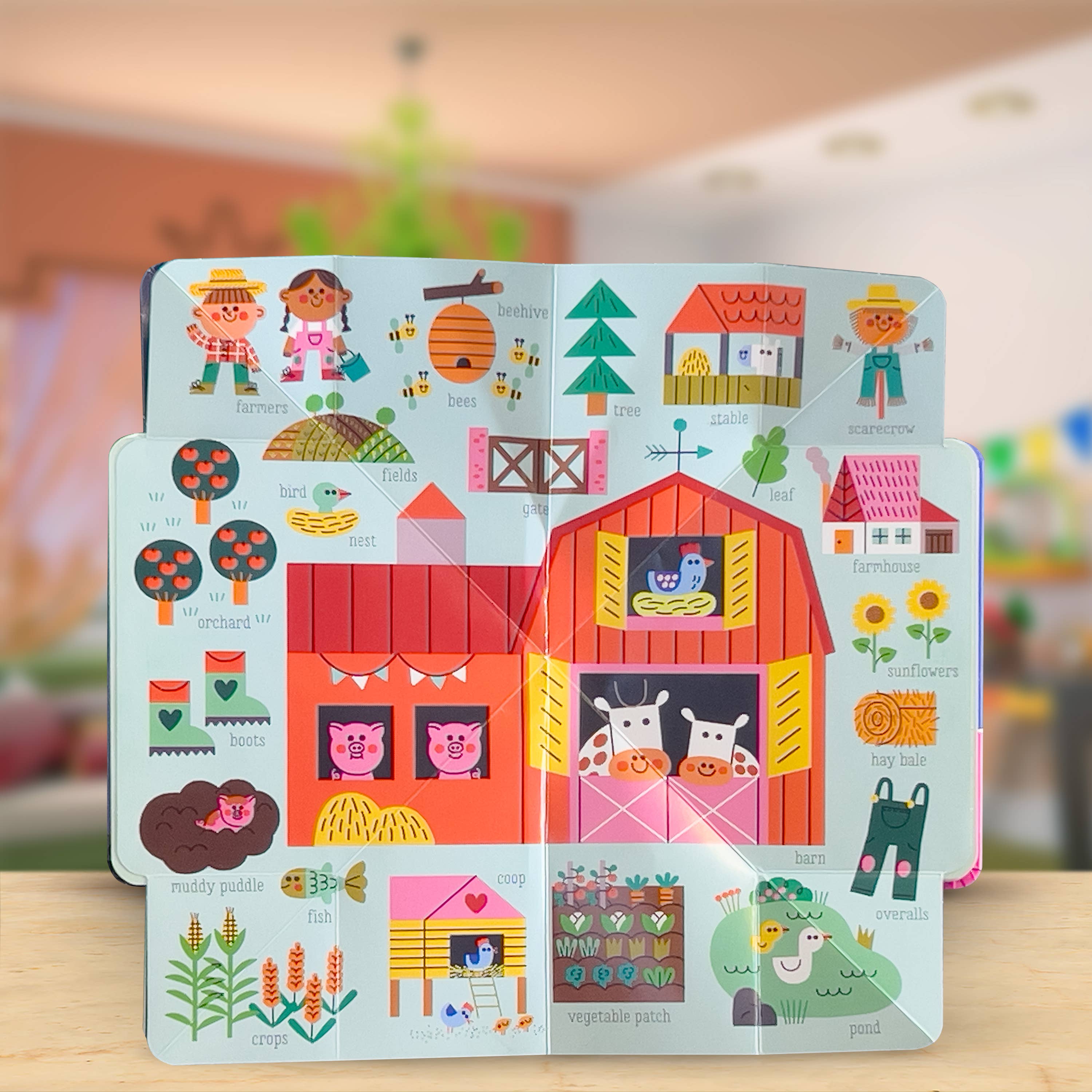 Pop Out Mega Pictures Farm First Words Book