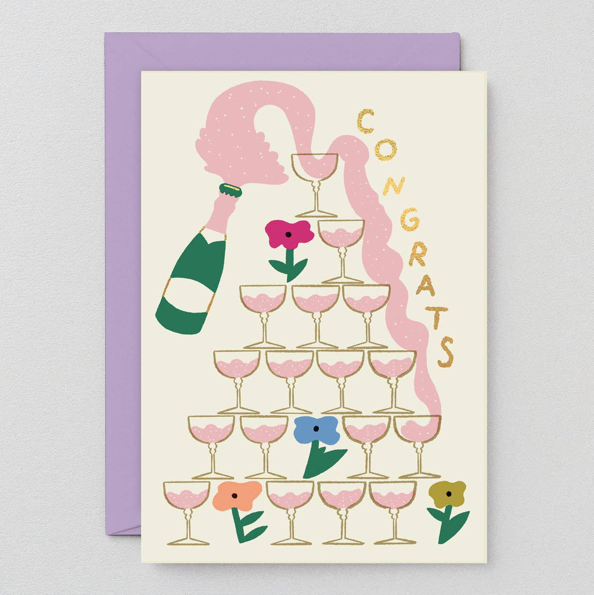 ‘Congrats Champagne’ Greetings Card