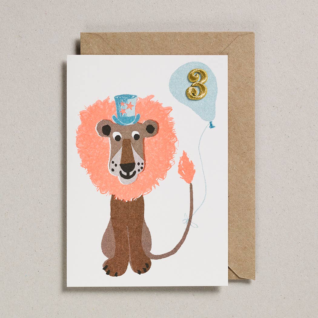 'Lion' Birthday Card - Age 3