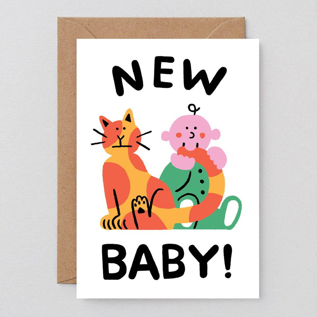 ‘Baby and Cat’ Greetings Card