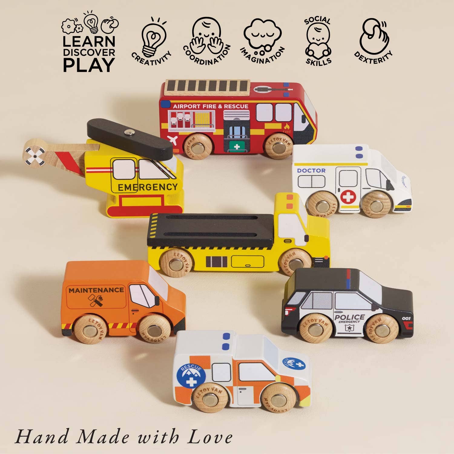 Le Toy Van - Emergency Helicopter & Rescue Cars