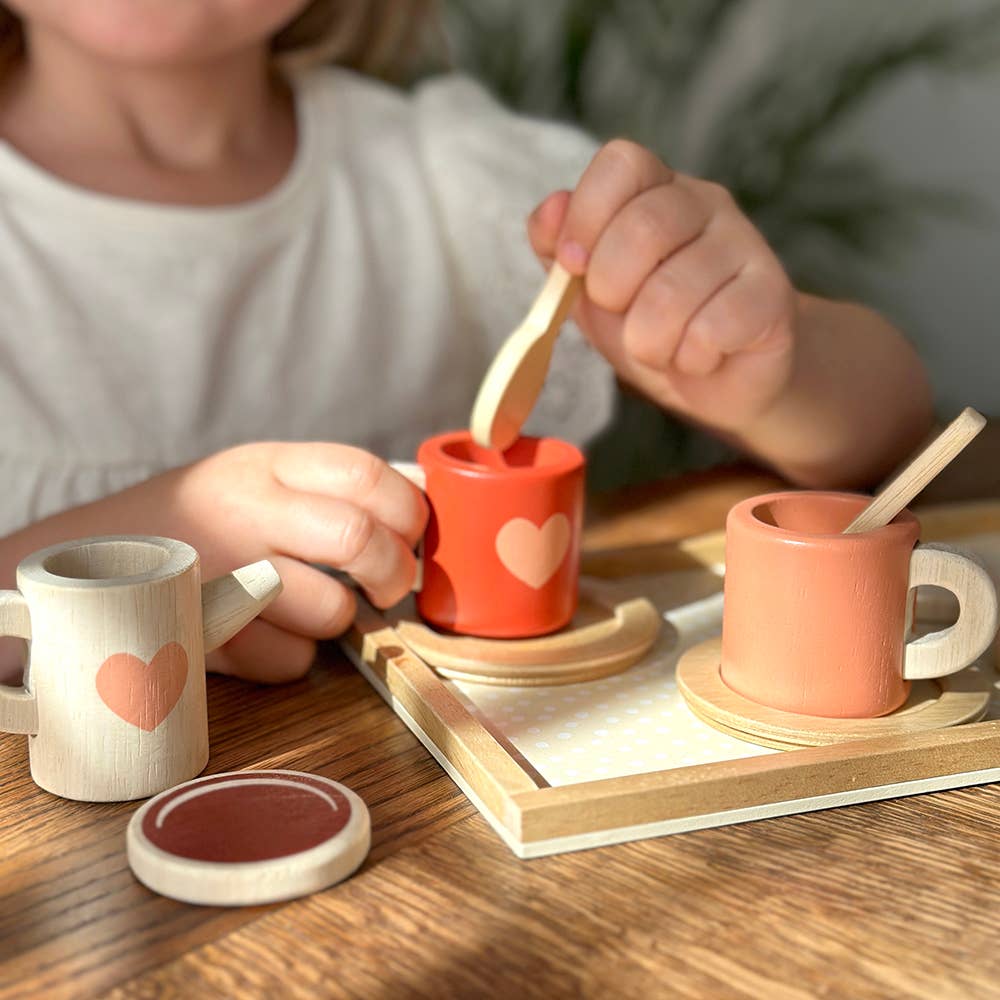 Wooden Tea Time Tray Set