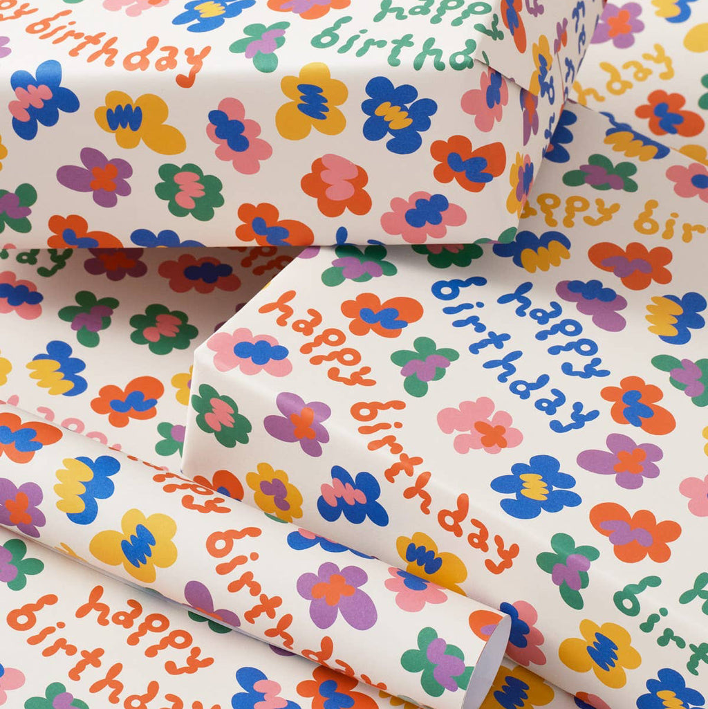 Happy Birthday Burst Gift Wrap