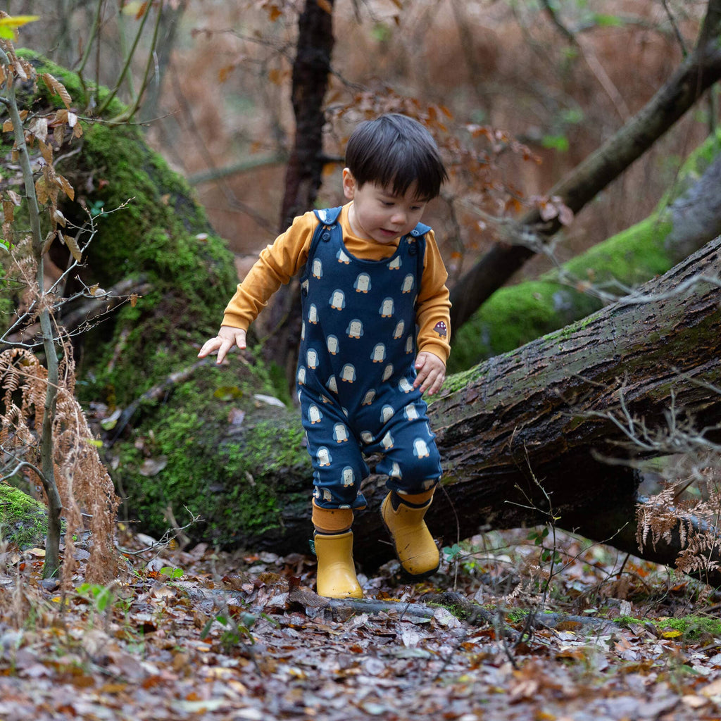 Little Green Radicals - Blue Penguins Everyday Dungarees