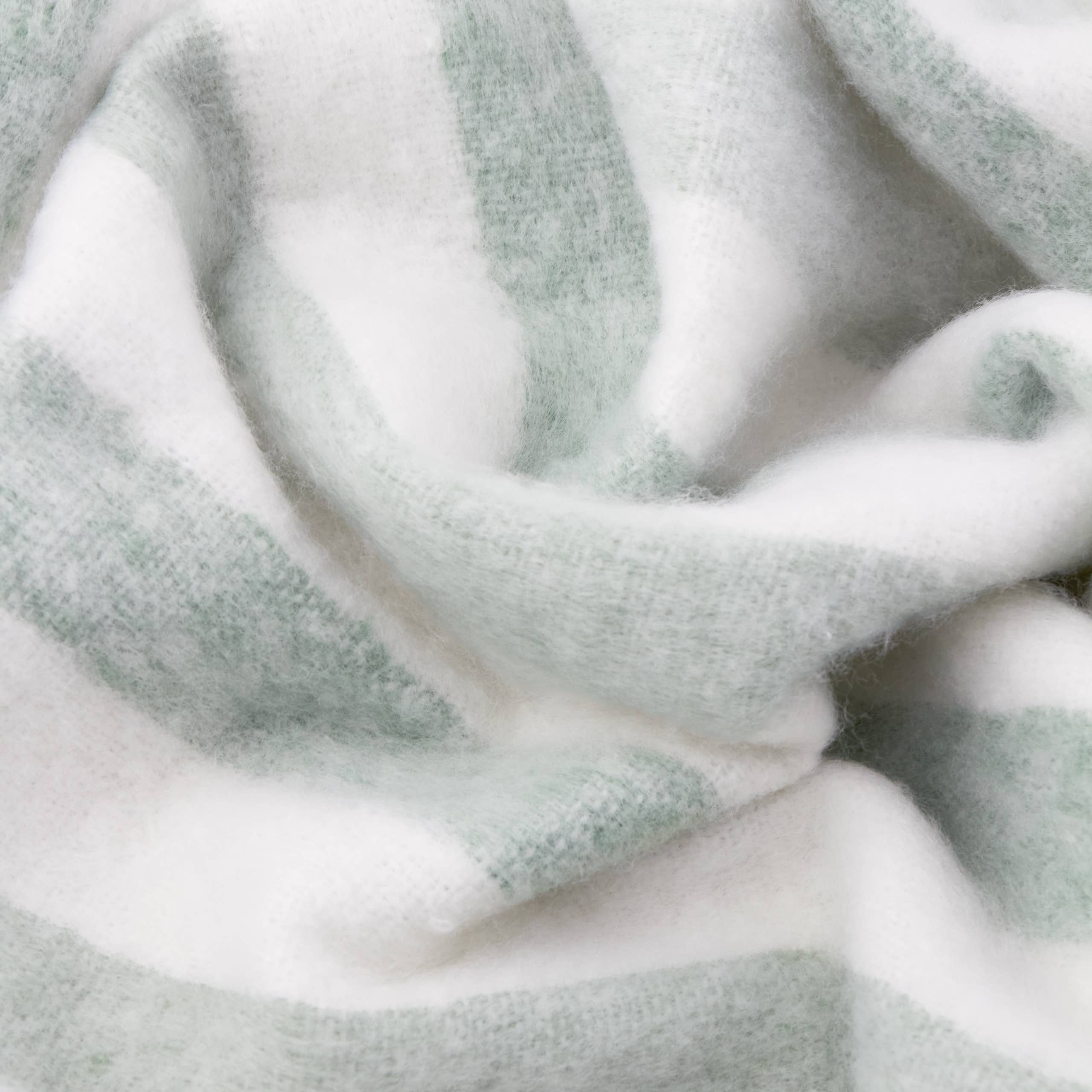 Beechwood Woven Stripe Throw Moorland Green
