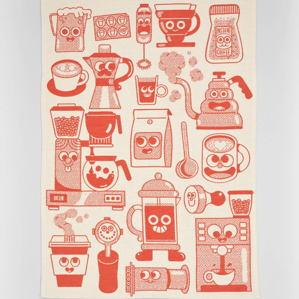 Coffee Time Woven Tea Towel