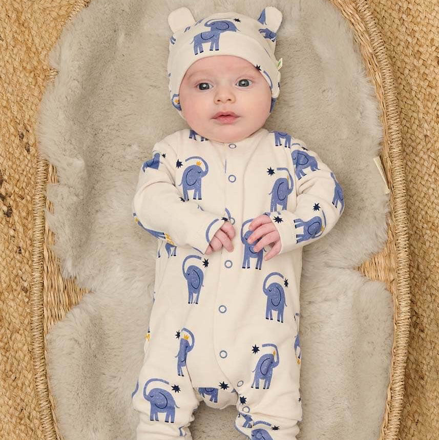 The Bonnie Mob - Elephant Print Baby Hat with Ears