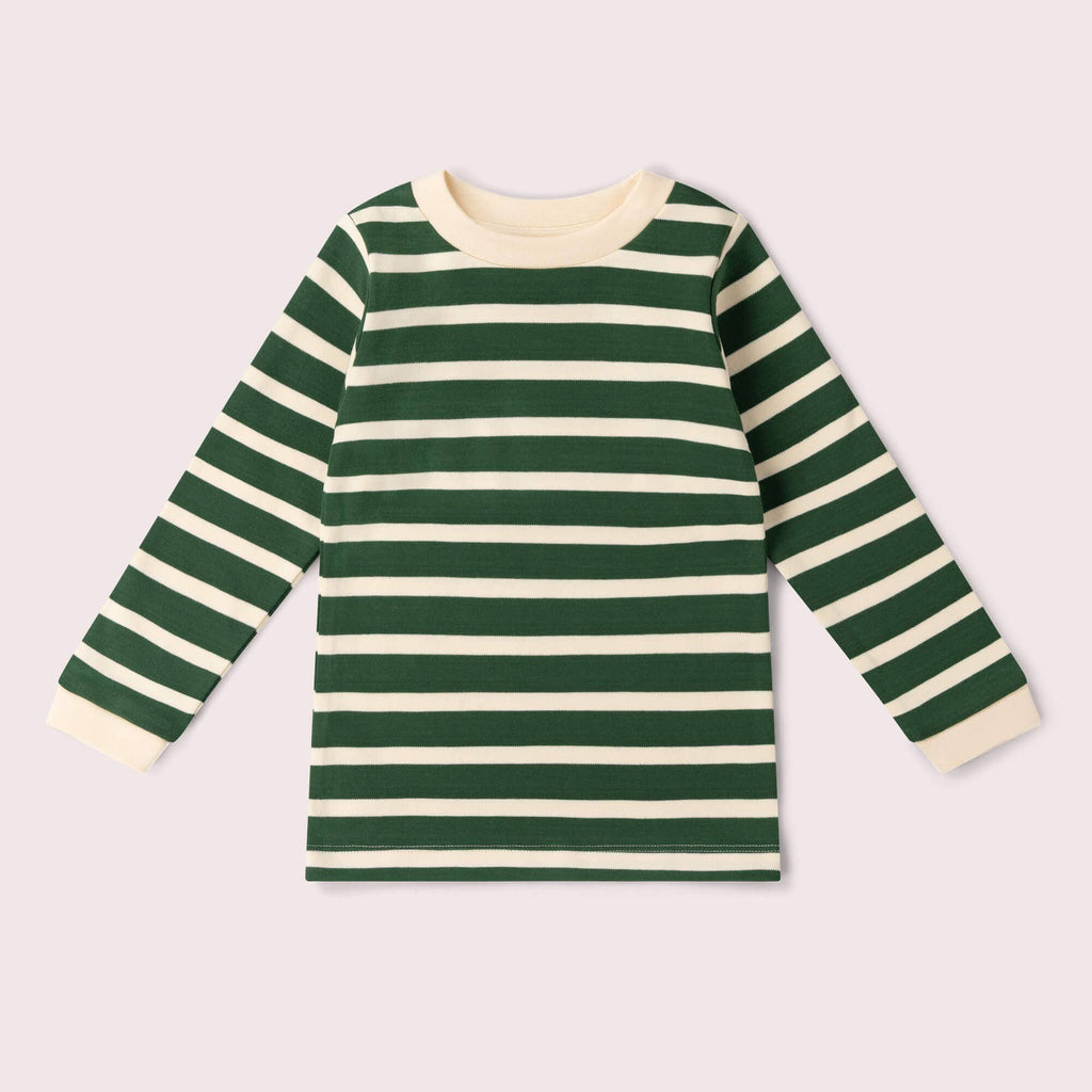 Little Green Radicals - Olive Green Striped Long Sleeve T-Shirt