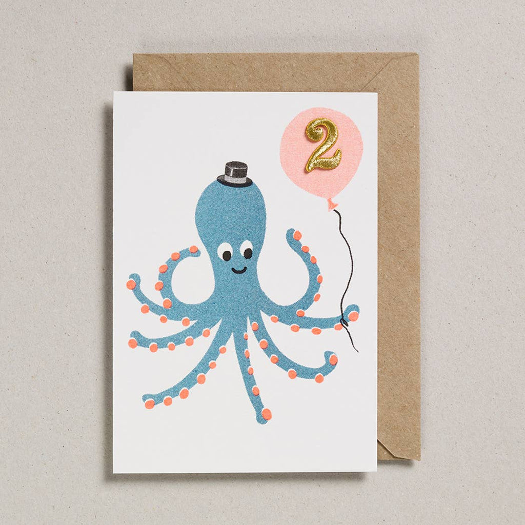 'Confetti Pets Card - Octopus Age 2'