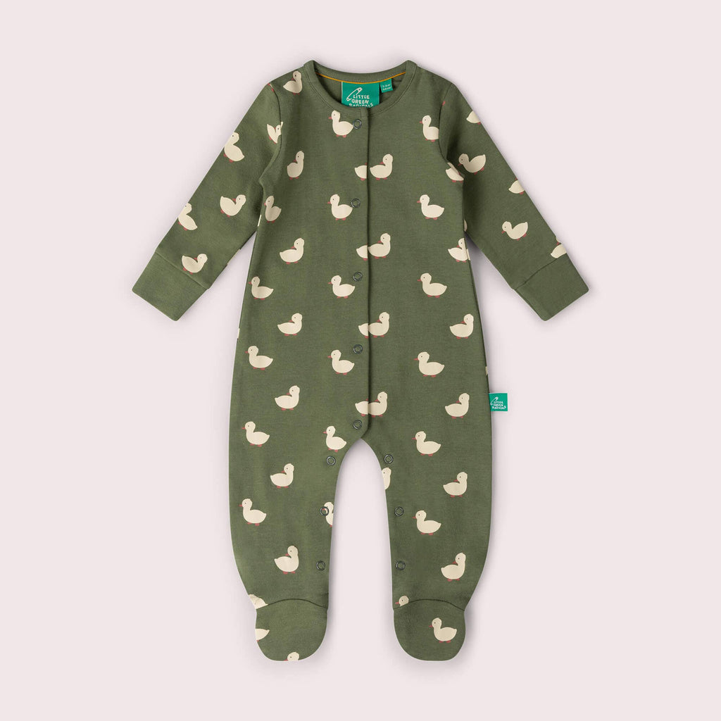 Little Green Radicals - Olive Ducks Organic Sleepsuit