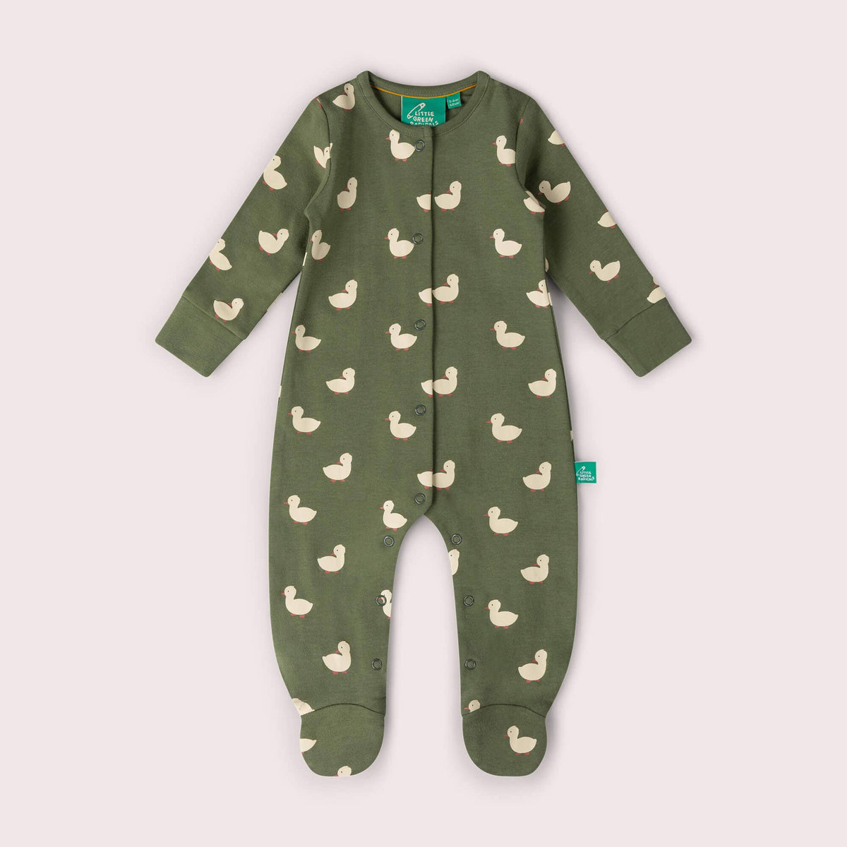 Little Green Radicals - Olive Ducks Organic Sleepsuit