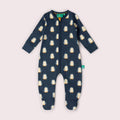 Little Green Radicals - Blue Penguins Zip Sleepsuit