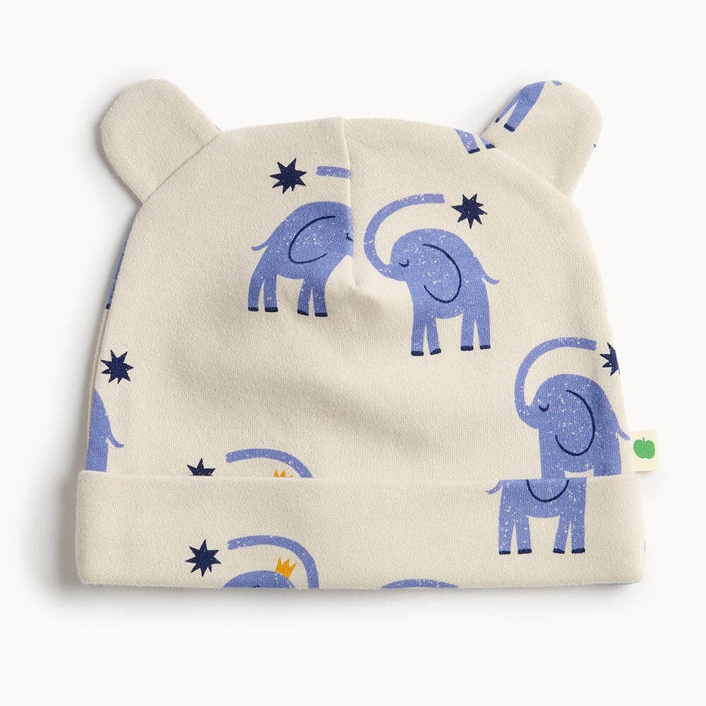 The Bonnie Mob - Elephant Print Baby Hat with Ears