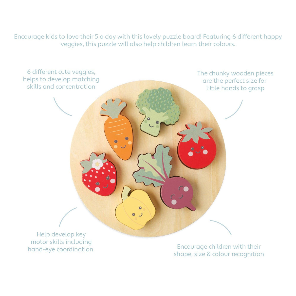 Happy Veggies Wooden Puzzle