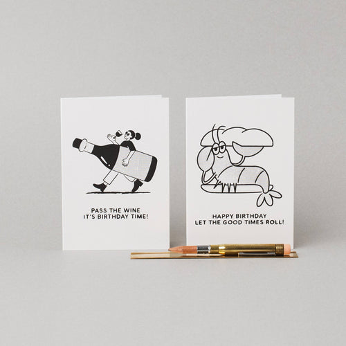 'Pass the Wine Birthday' Card