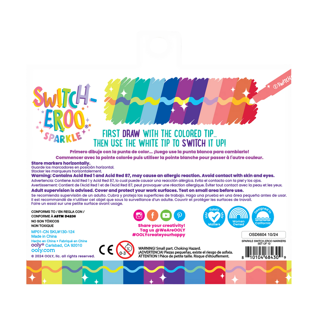 Ooly Switch-Eroo Sparkle Glittery Colour-Changing Markers