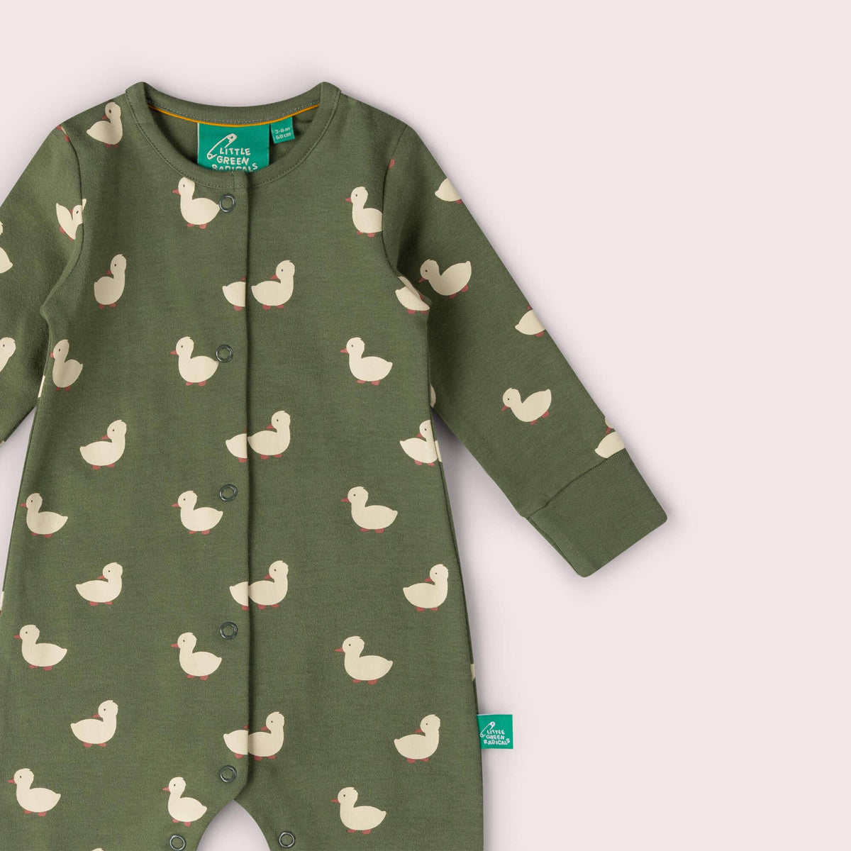 Little Green Radicals - Olive Ducks Organic Sleepsuit