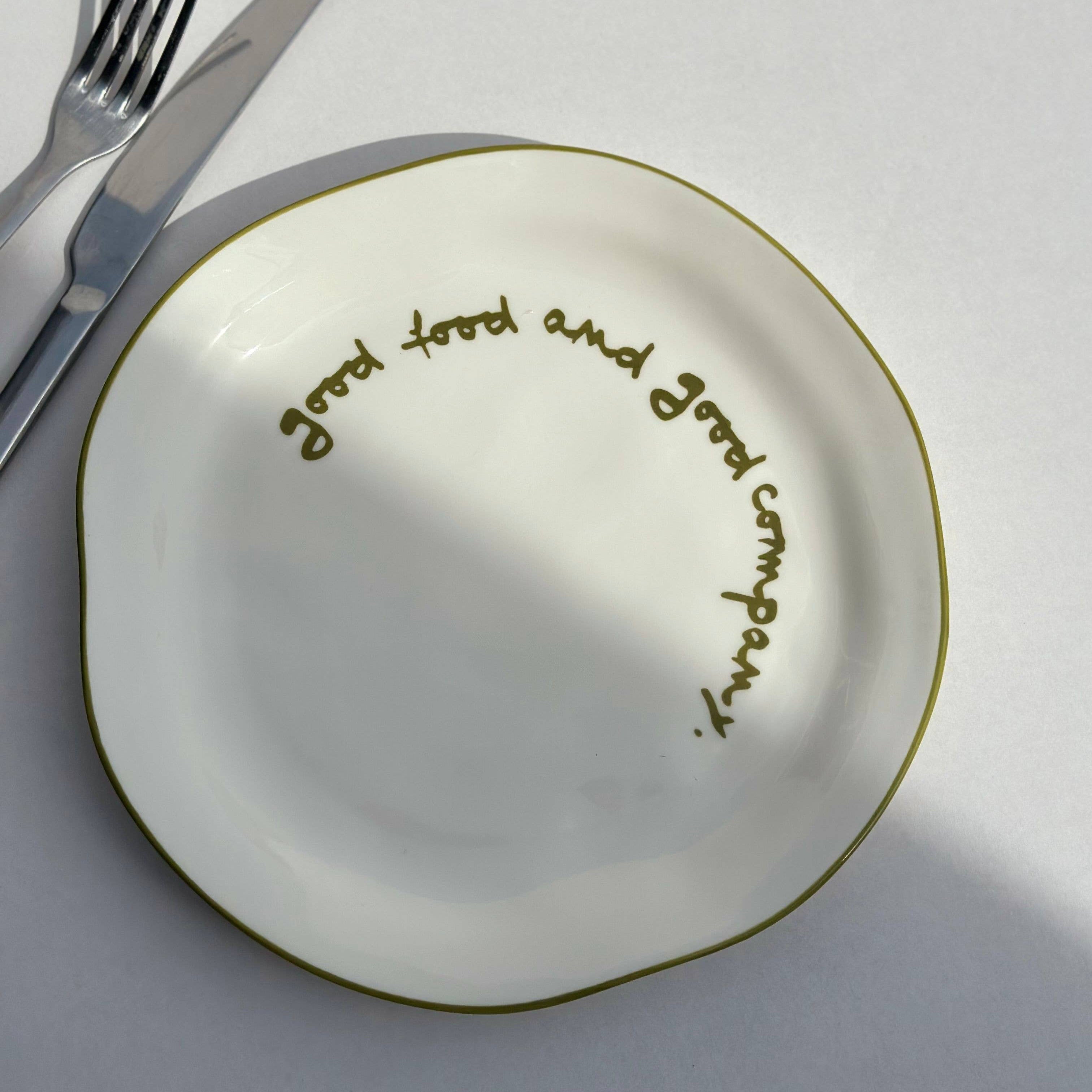 Statement Plate - 'Good food and good company.'