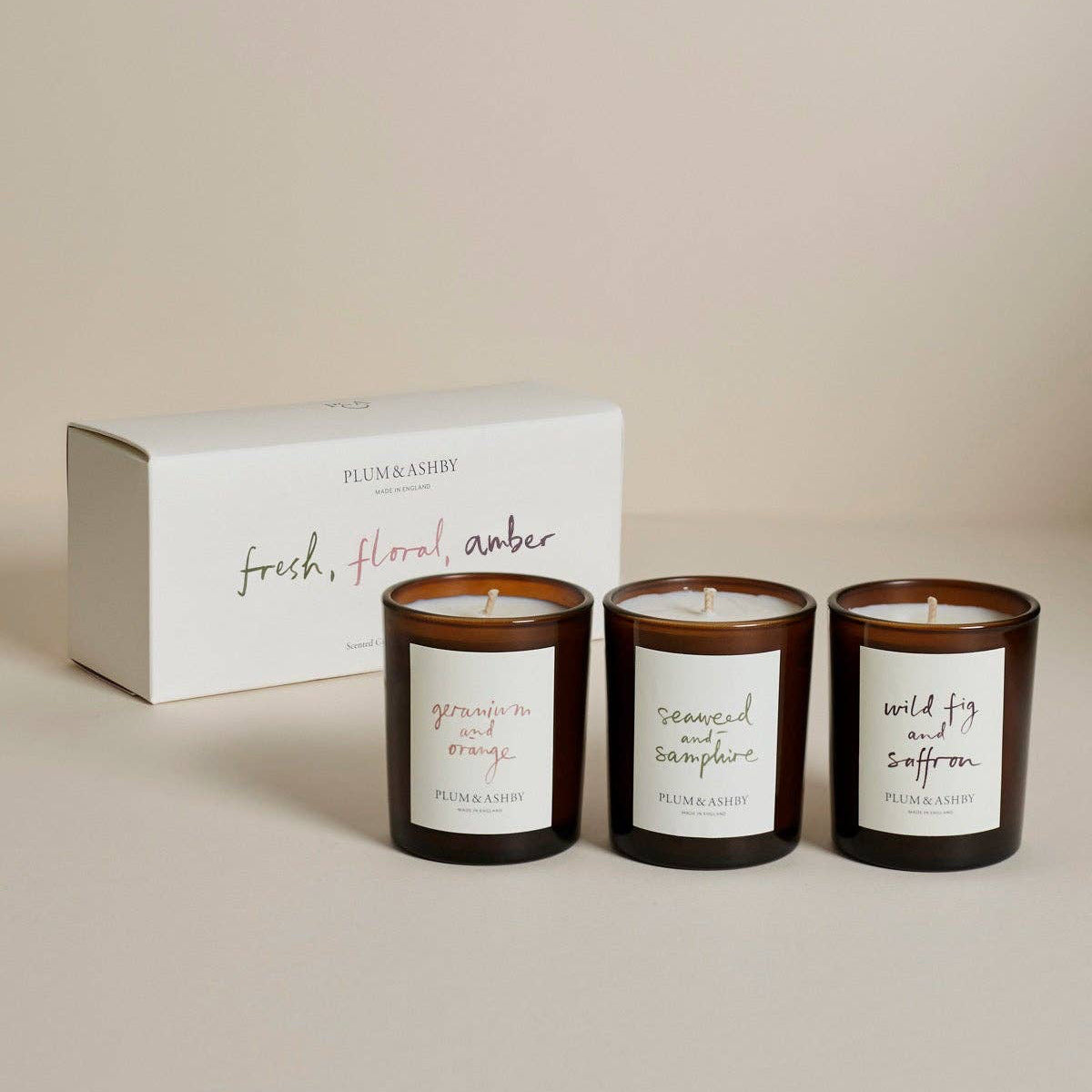 Fresh, Floral, Amber Votive Gift Set