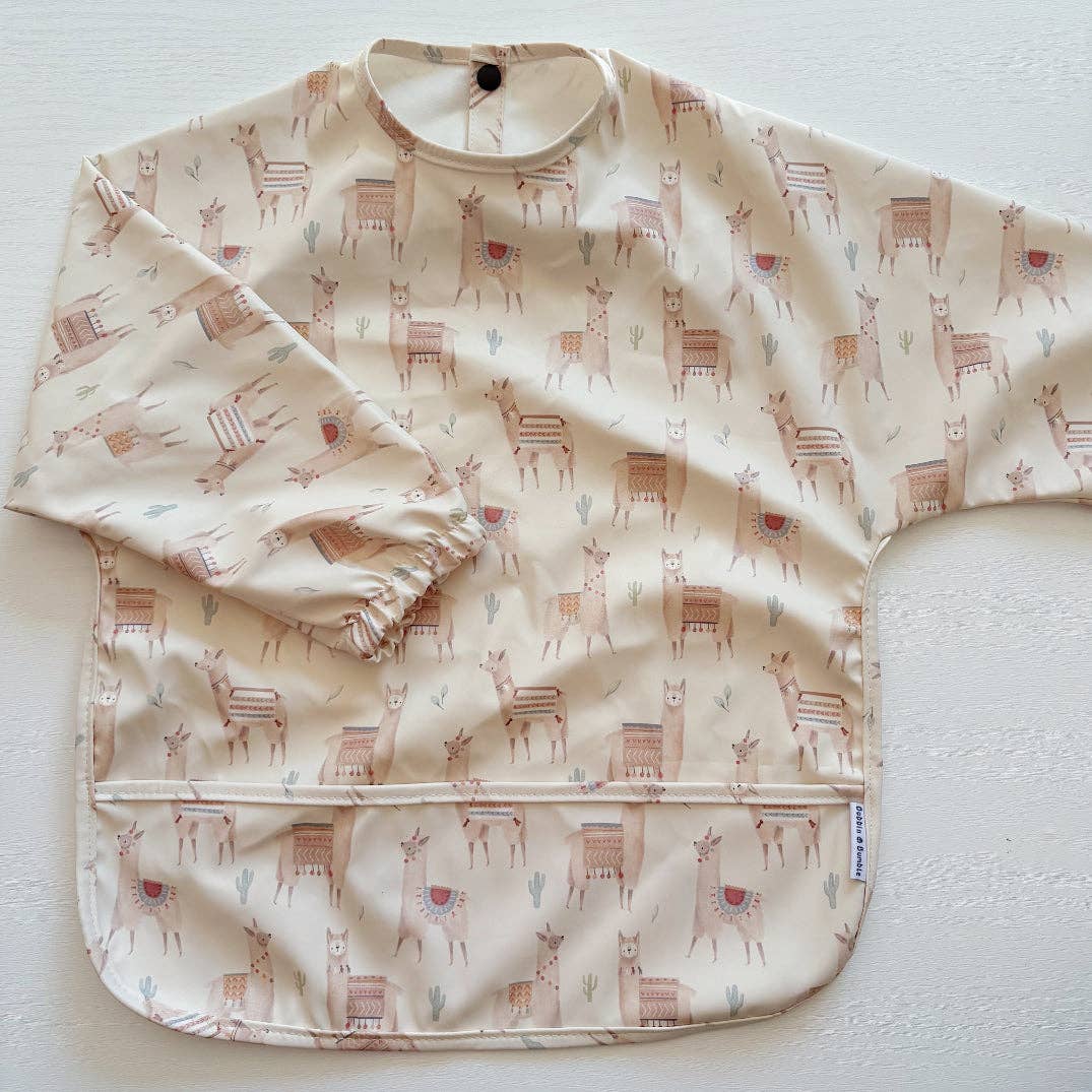 Long-Sleeved Baby/Toddler Bib - Alpacas