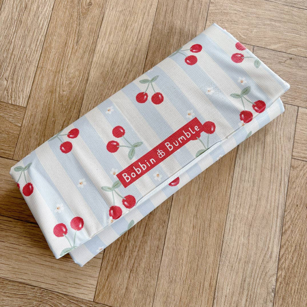 Travel Baby Changing Mat – Cherry Stripe