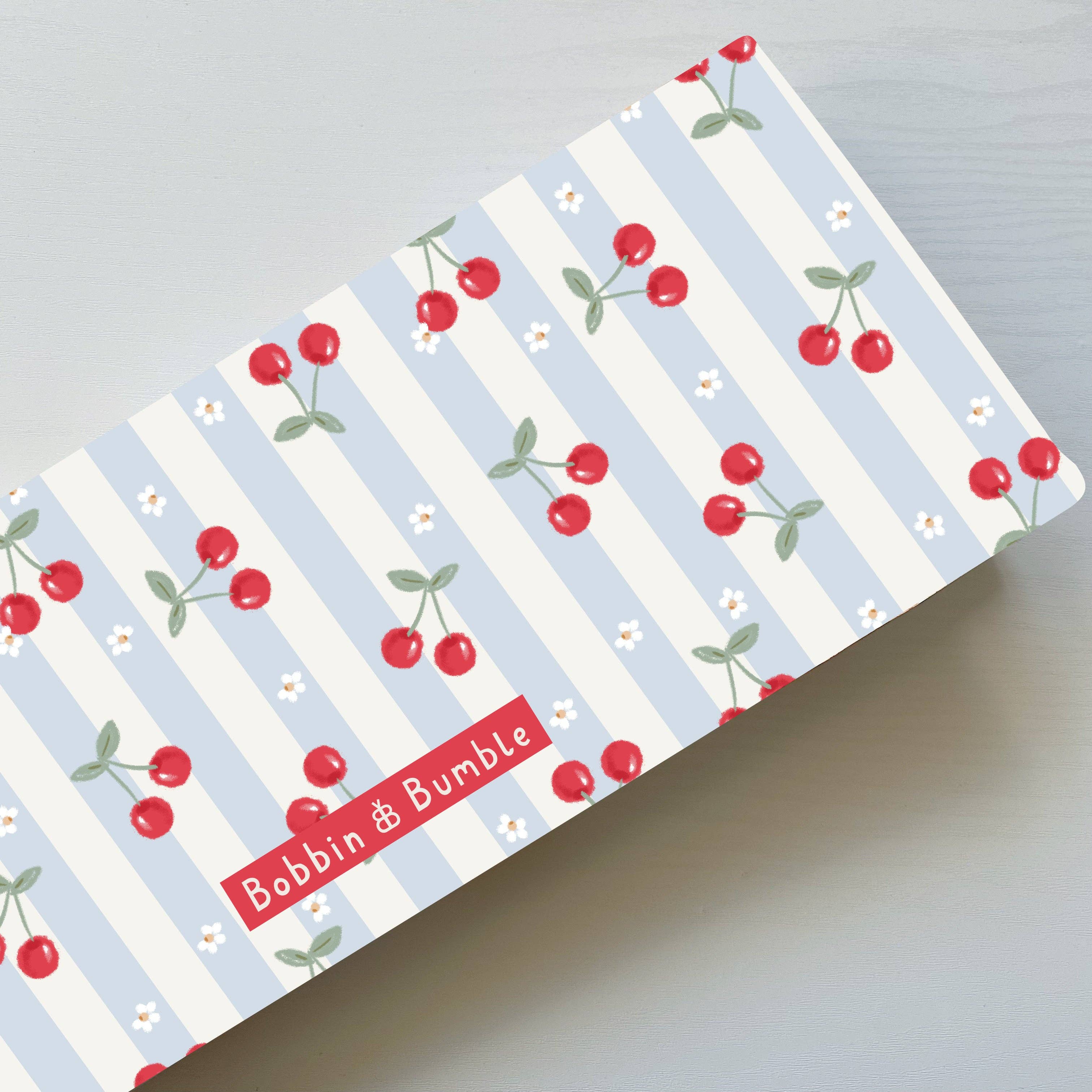 Travel Baby Changing Mat – Cherry Stripe