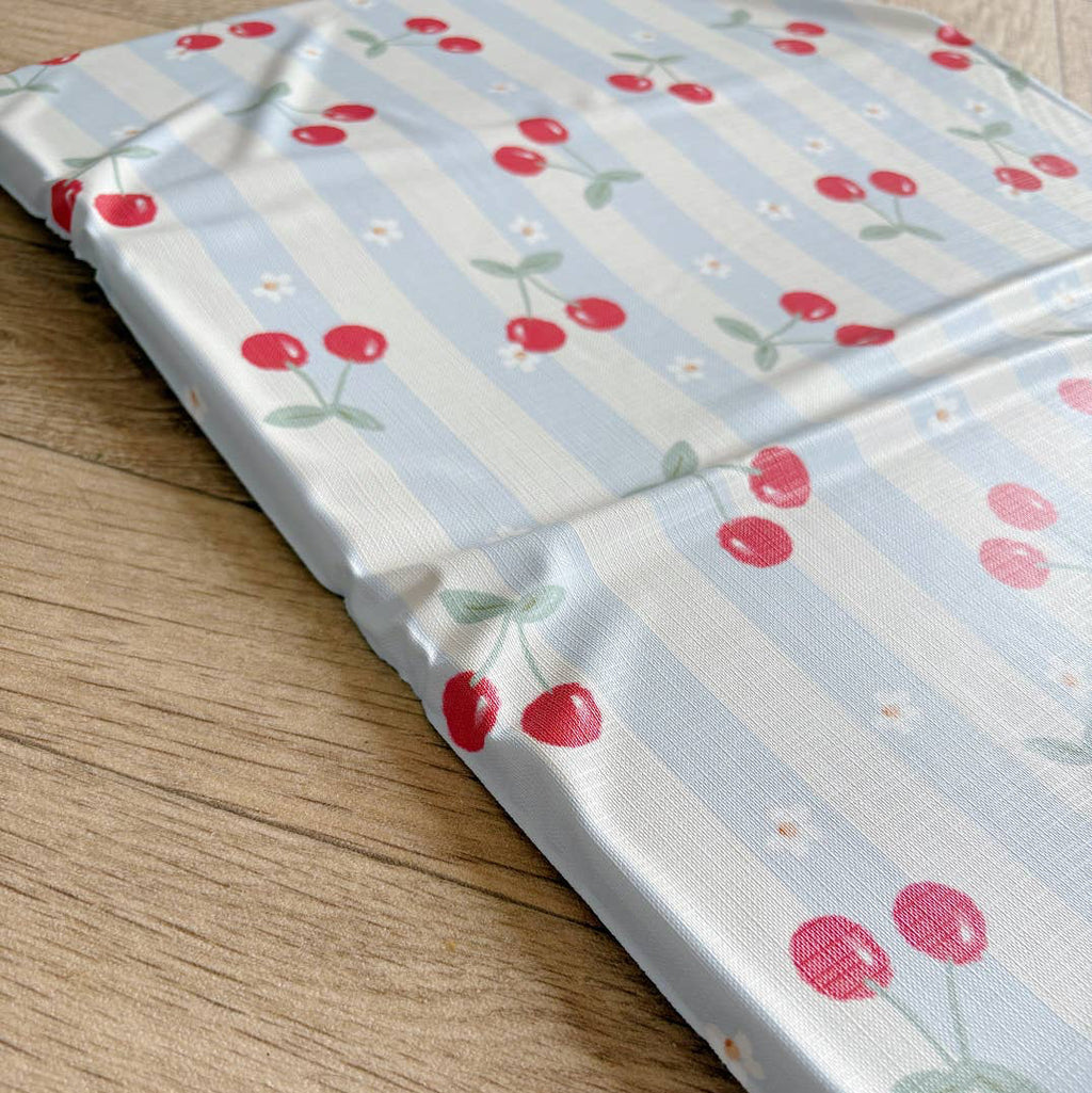 Travel Baby Changing Mat – Cherry Stripe