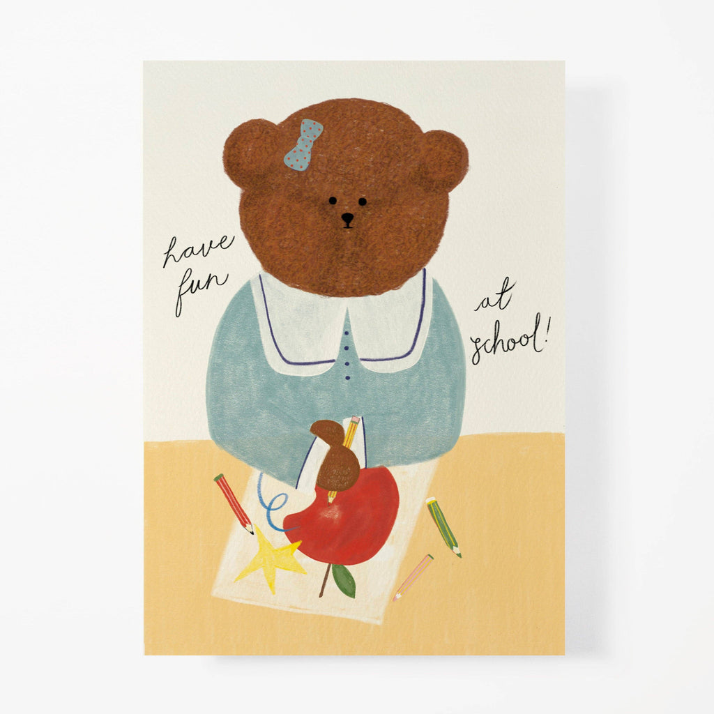 'Bear's First Day at School' Greeting Card