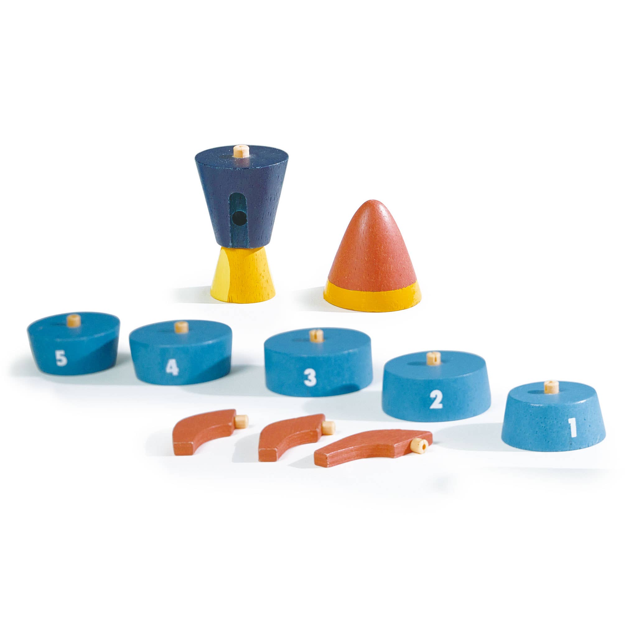 Wooden Stacking and Counting Rocket